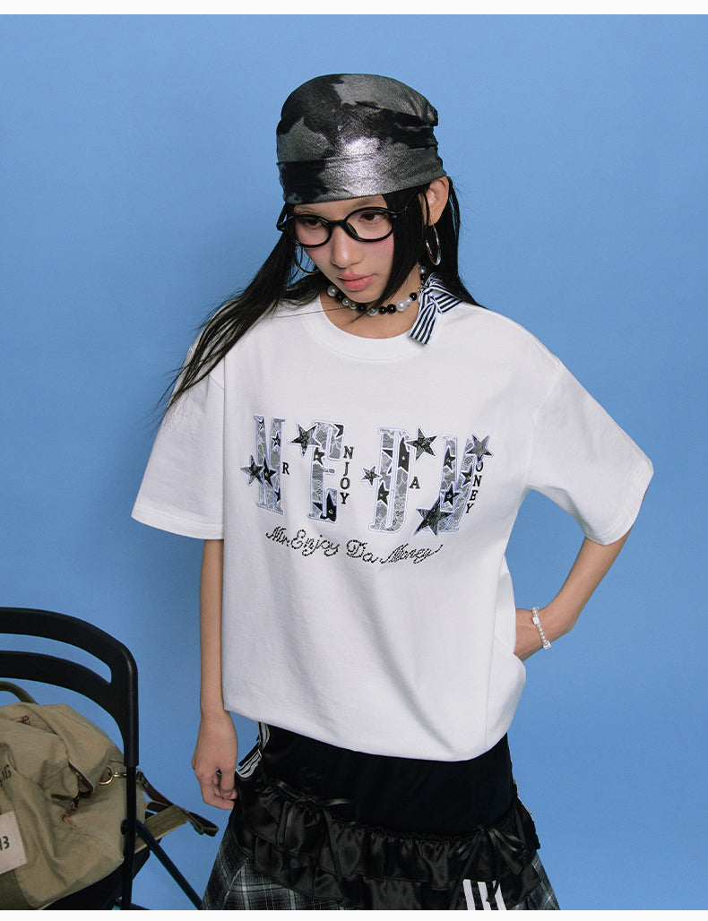 MEDM Star Lace Patch Logo Tee | Face 3 Face