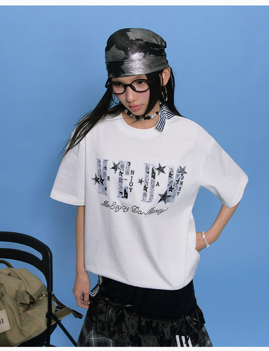 MEDM Star Lace Patch Logo Tee | Face 3 Face