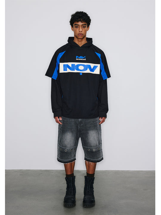 NOVACAM Soccer Jersey-Style Fake Two-Piece Hoodie | Face 3 Face
