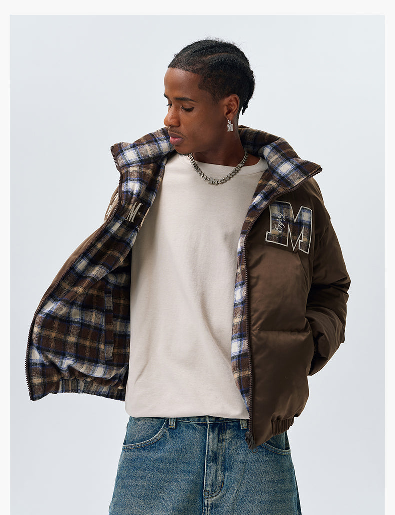 MEDM Plaid Reversible Down Jacket | Face 3 Face