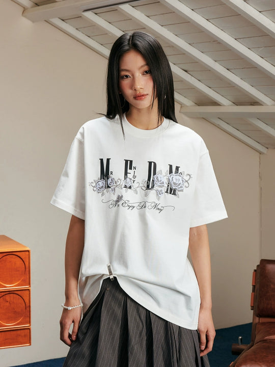 MEDM Beaded Rose Embroidery Logo Tee | Face 3 Face