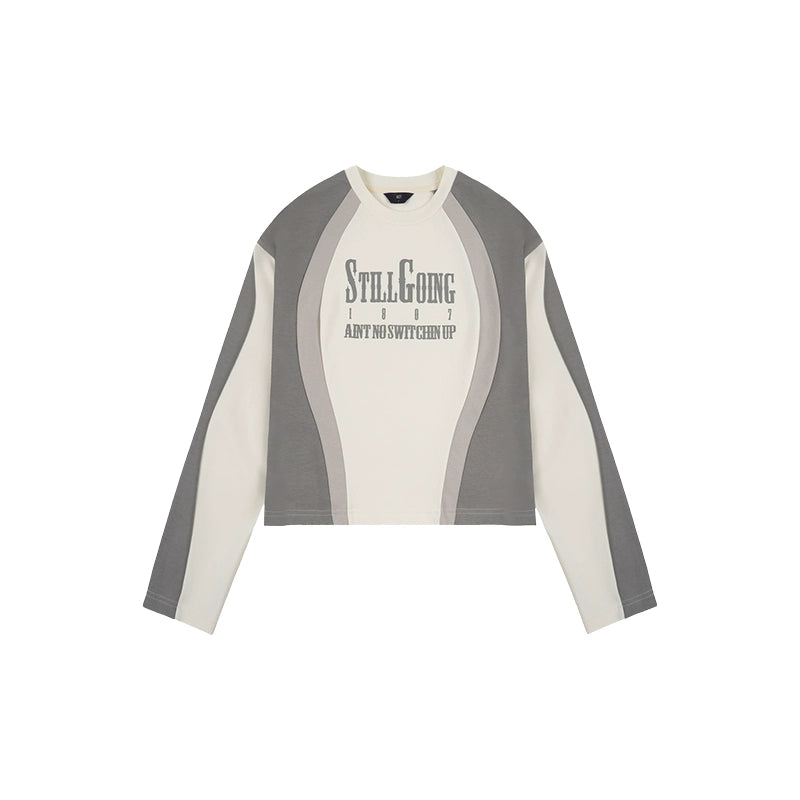 1807 Colorblock Sports Cropped Long Sleeve Tee | Face 3 Face