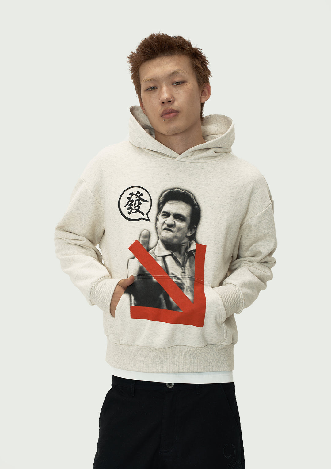 EVILKNIGHT(EK) Photo Graffiti Print Hoodie | Face 3 Face