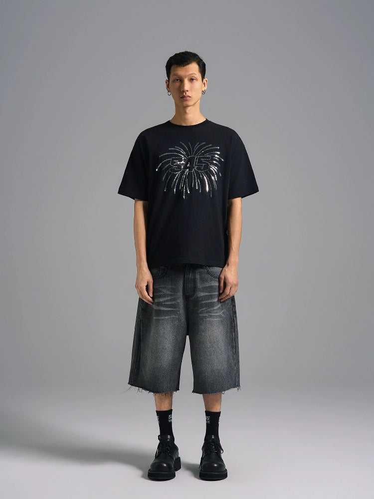 S45 Sequin Fireworks Logo Tee | Face 3 Face
