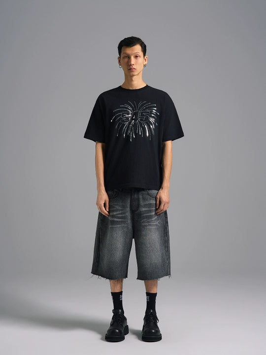 S45 Sequin Fireworks Logo Tee | Face 3 Face