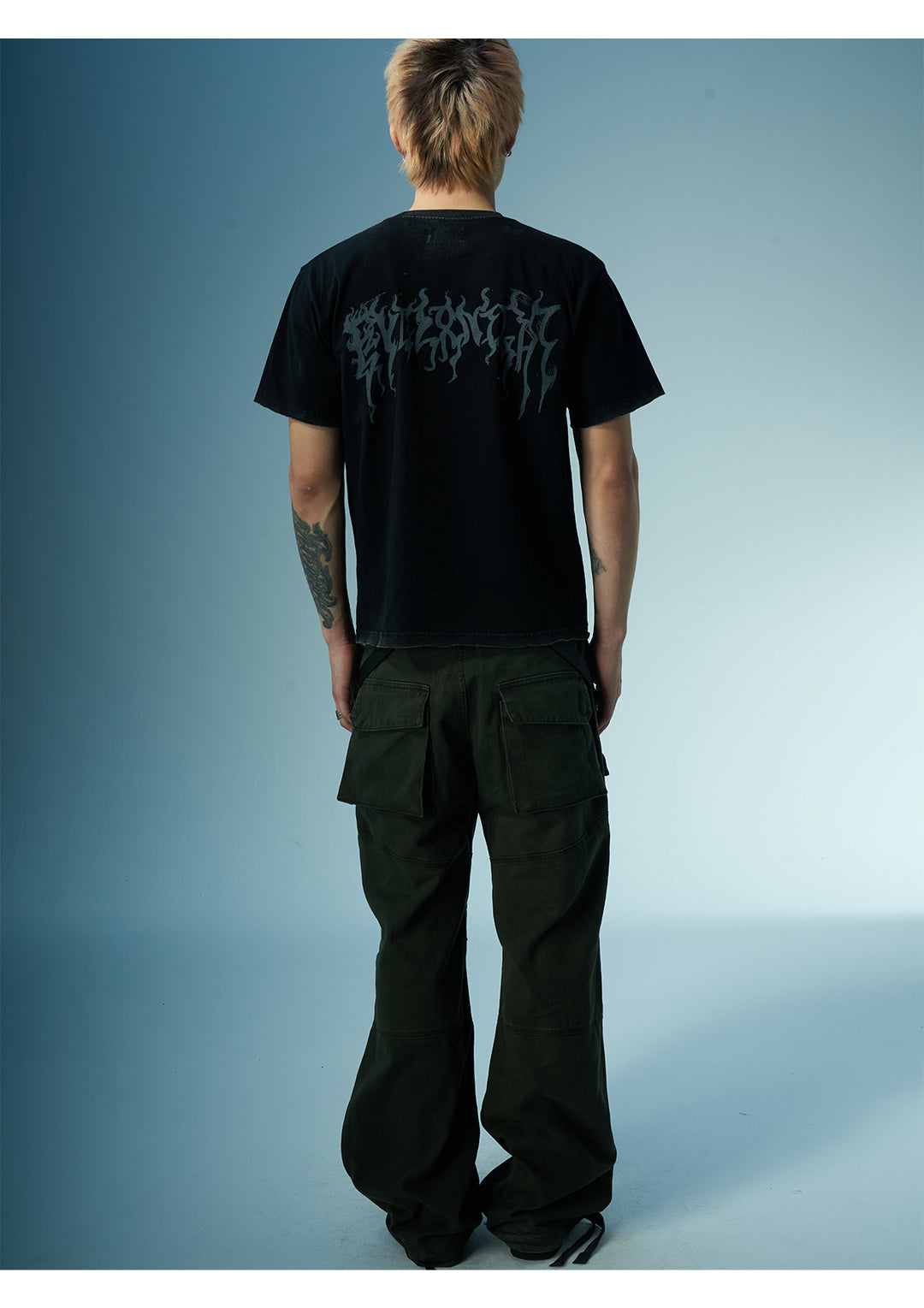 EVILKNIGHT(EK) Washed Portrait Printed Tee | Face 3 Face