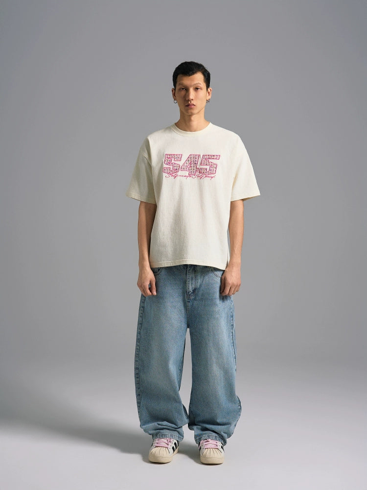 S45 Sequins Logo Patch Embroidery Tee | Face 3 Face