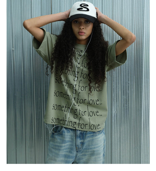 S45 All Over Slogan Print Short Sleeve Tee