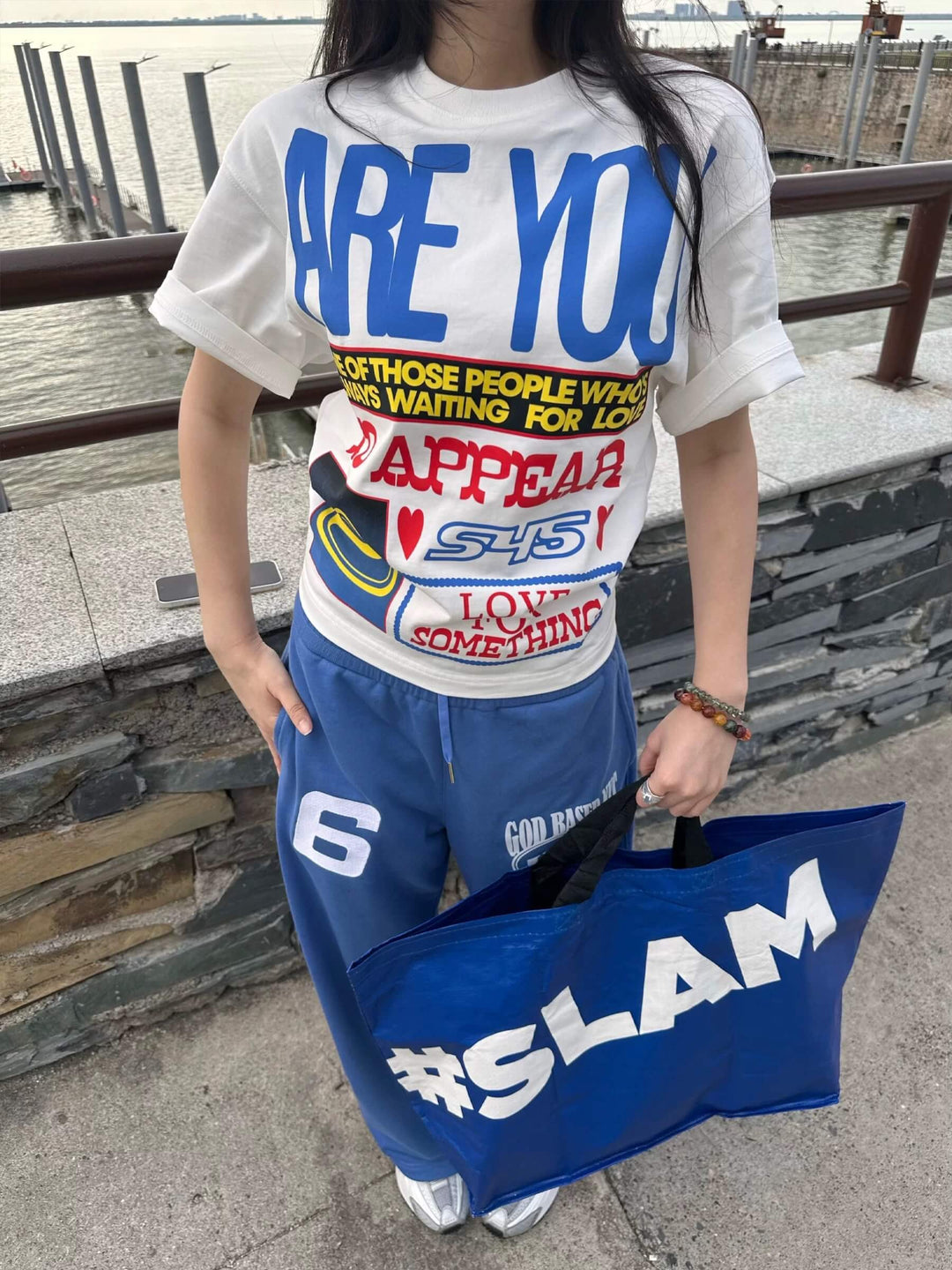 S45 Contrast Color Slogan Print Short Sleeve Tee | Face 3 Face