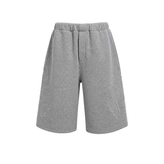KARMANISTIC 3D Letter Embroidered Baggy Sweat Shorts | Face 3 Face