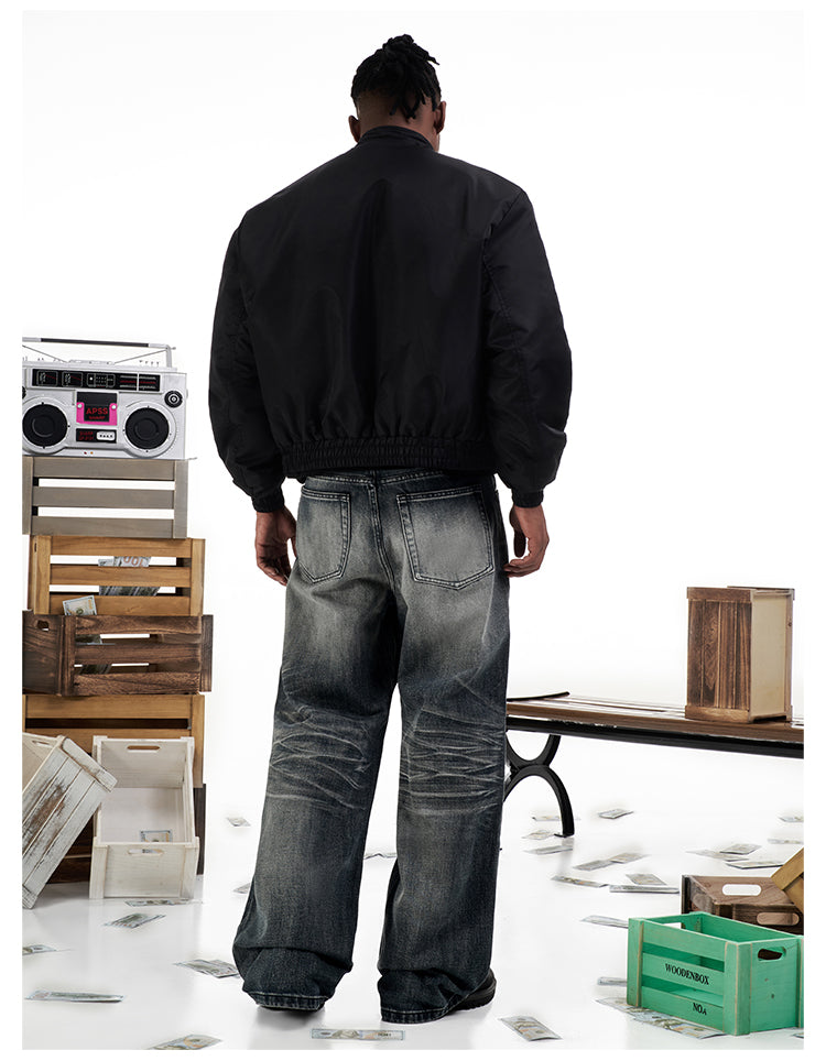 F3F Select Dark Navy Washed Baggy Jeans | Face 3 Face