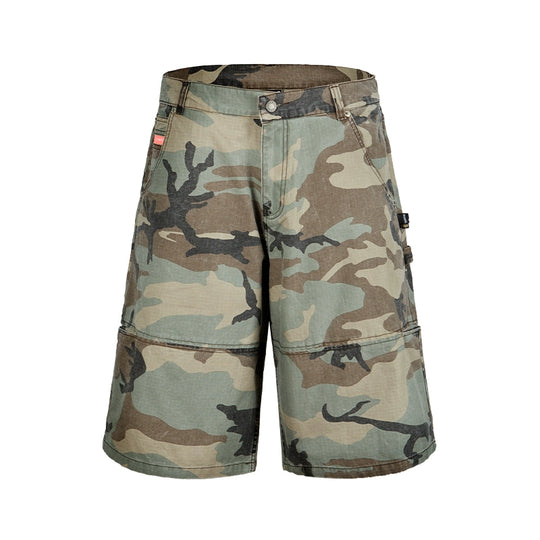 Remedy Leopard and Camouflage Work Painter Baggy Shorts | Face 3 Face