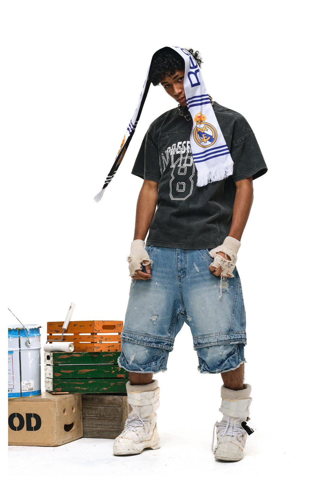 ANTIDOTE Logo Numbering Print Washed Tee | Face 3 Face