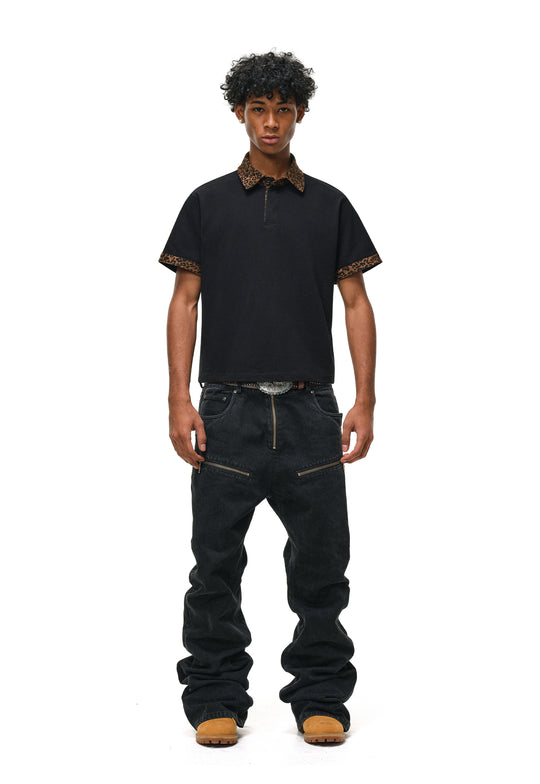 ANTIDOTE Leopard Patchwork Polo | Face 3 Face