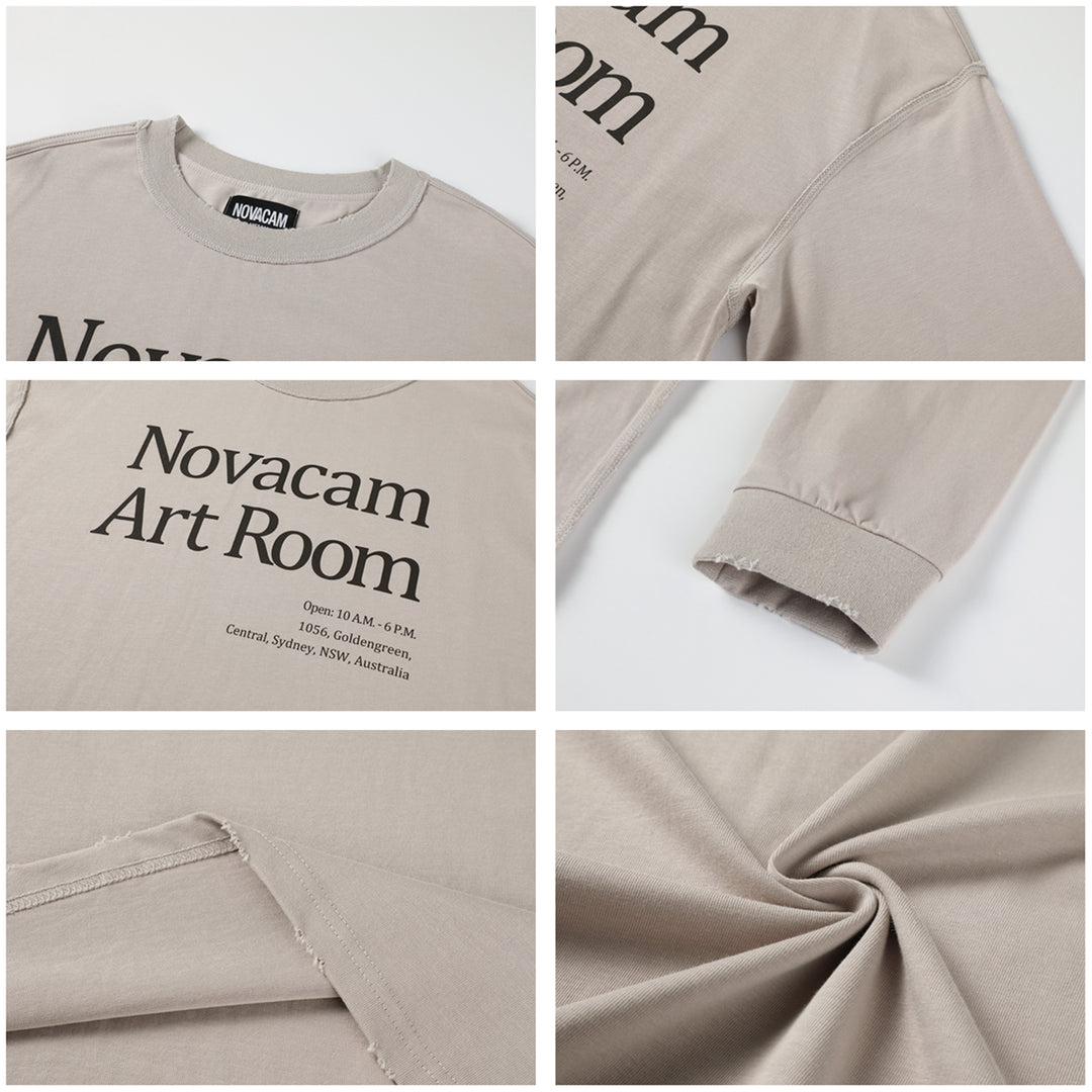 NOVACAM Novacam Art Room Backstitching Frayed Long Sleeve Tee | Face 3 Face