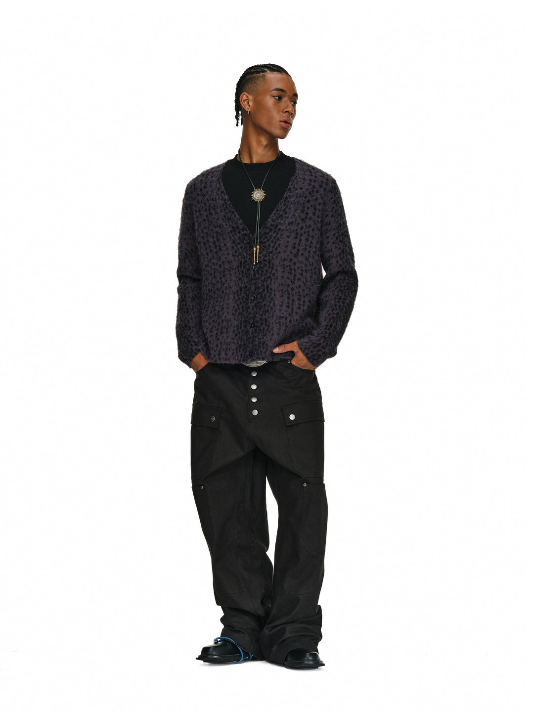 ANTIDOTE Dark Leopard Brushed Knit Cardigan | Face 3 Face