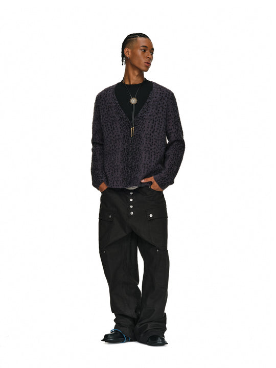 ANTIDOTE Dark Leopard Brushed Knit Cardigan | Face 3 Face