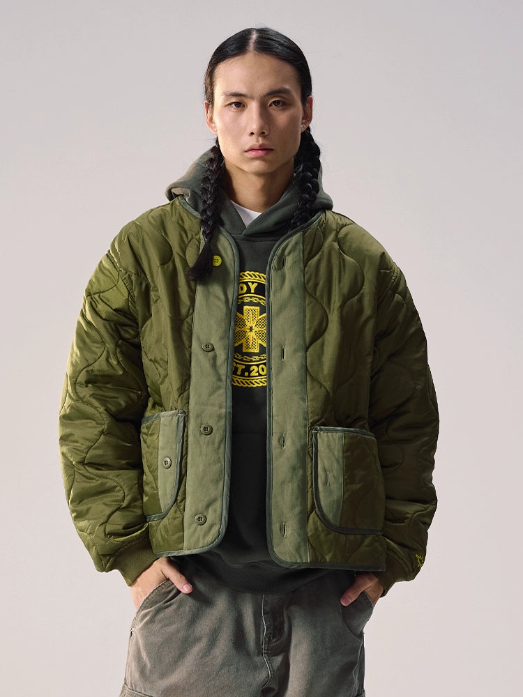 Remedy Patch Embroidered Quilted Military Jacket | Face 3 Face