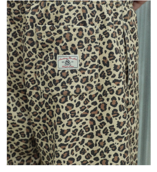 S45 Leopard Print Cutoff Sweat Shorts