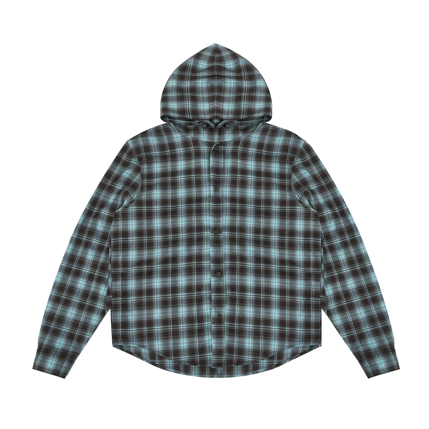 JHYQ Casual Basic Plaid Hooded Long Sleeved Shirt | Face 3 Face