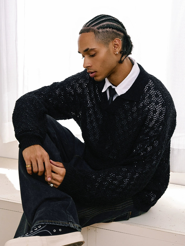 Remedy Mesh Polo Knit Sweater | Face 3 Face