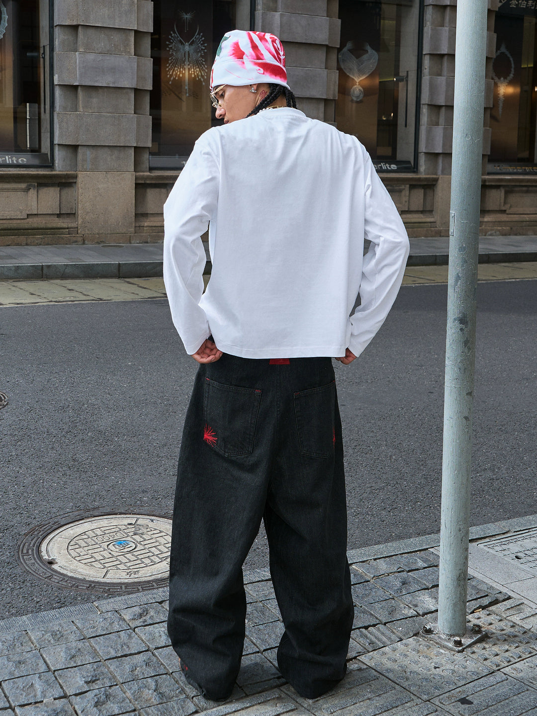 STEEPC Hand Stitched Heart Print Long Sleeve Tee | Face 3 Face