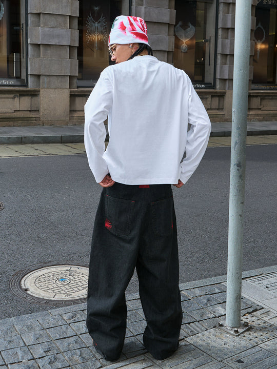 STEEPC Hand Stitched Heart Print Long Sleeve Tee | Face 3 Face