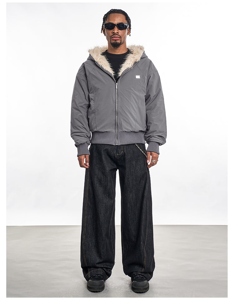 F3F Select Fur Lining Hoodie Nylon Jacket | Face 3 Face