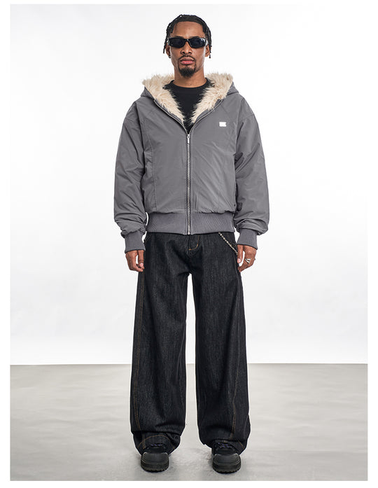 F3F Select Fur Lining Hoodie Nylon Jacket | Face 3 Face