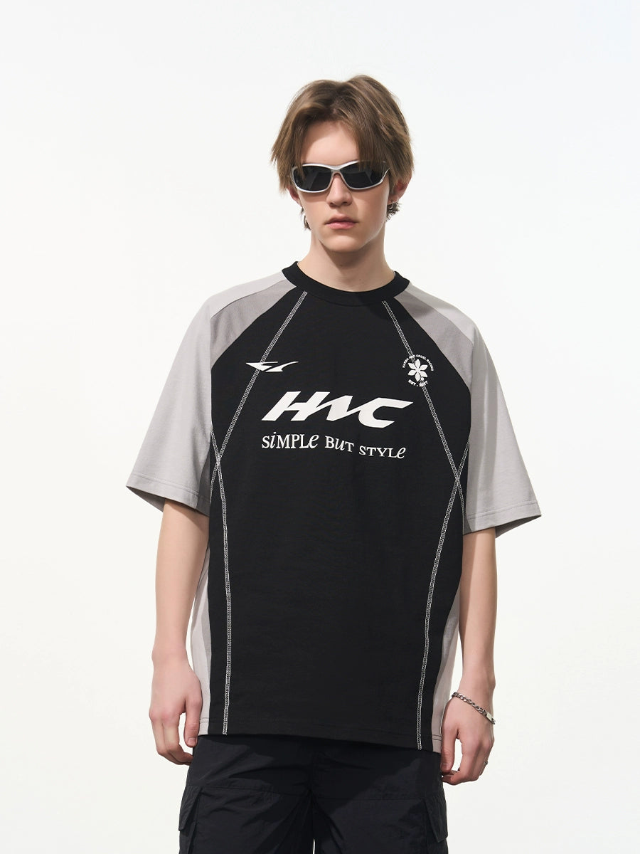 Harsh and Cruel Retro Logo Printed Football Tee