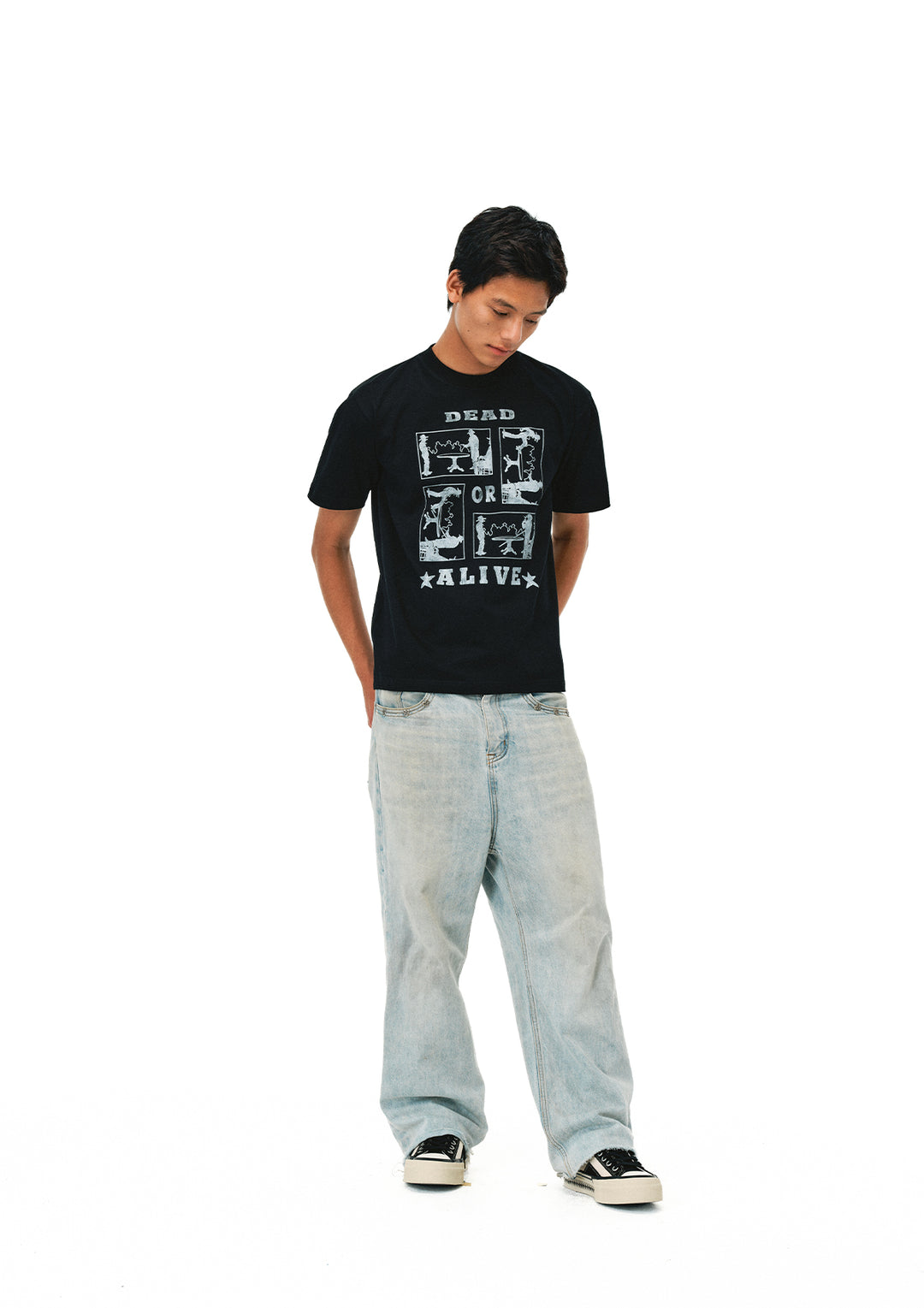 EVILKNIGHT(EK) Dead or Alive Illustration Print Tee | Face 3 Face