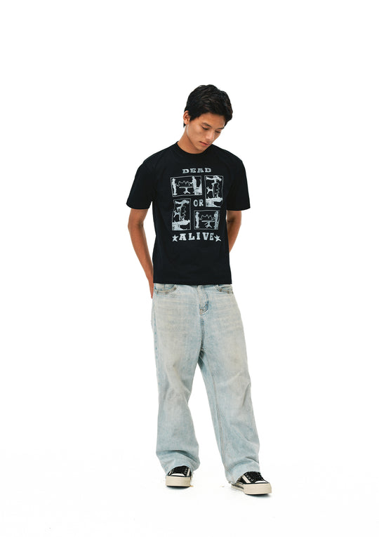 EVILKNIGHT(EK) Dead or Alive Illustration Print Tee | Face 3 Face