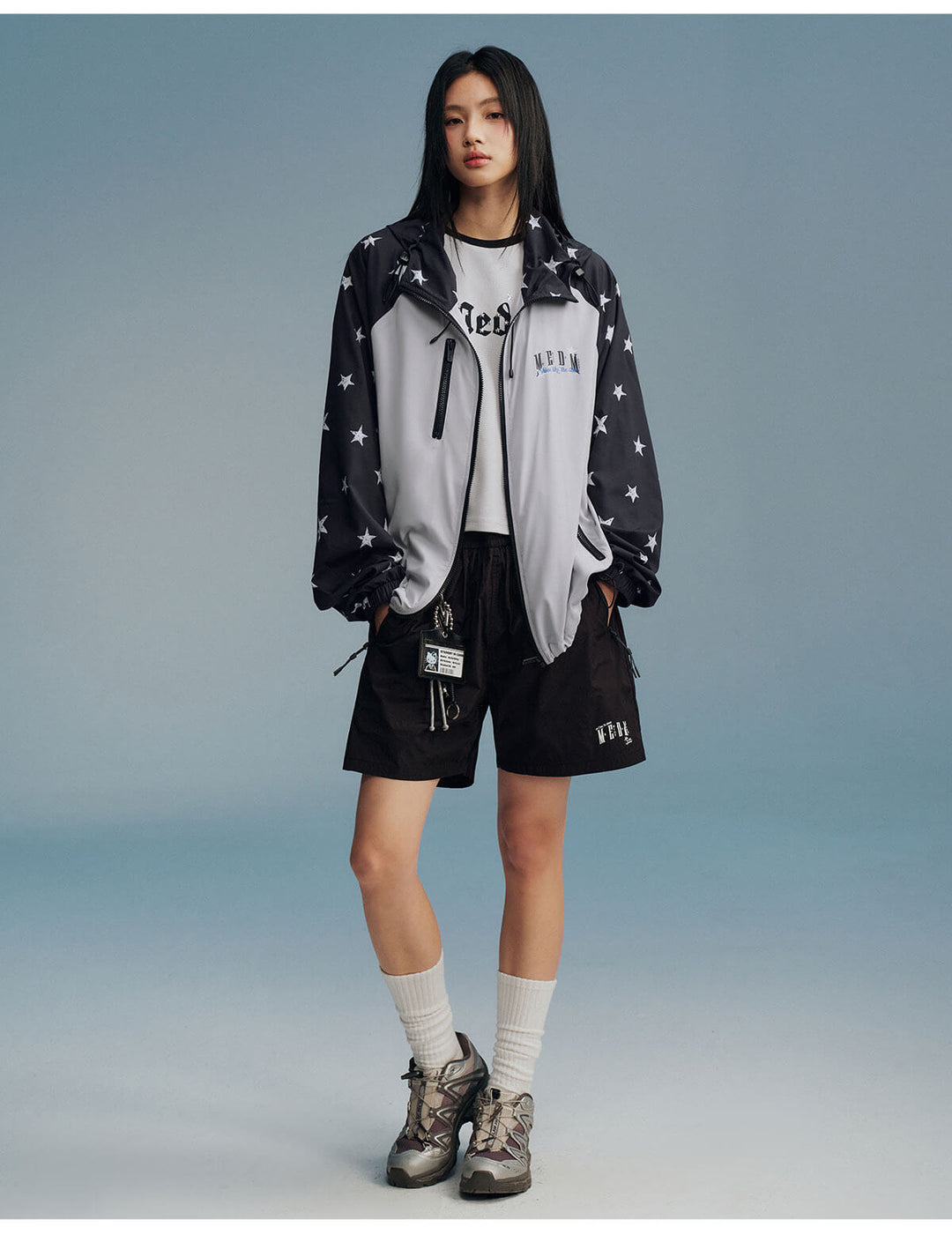 MEDM Star Print Sleeve Lightweight UV Protective Outdoor Jacket | Face 3 Face
