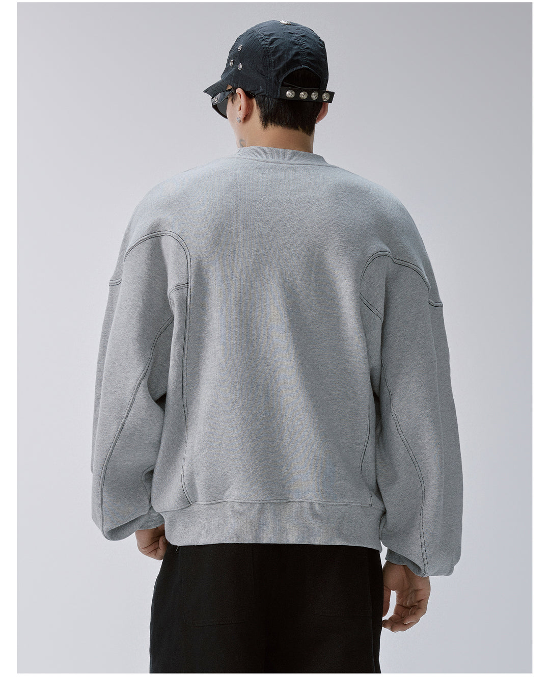 F2CE Pleated Splicing Embroidered Logo Sweatshirt | Face 3 Face