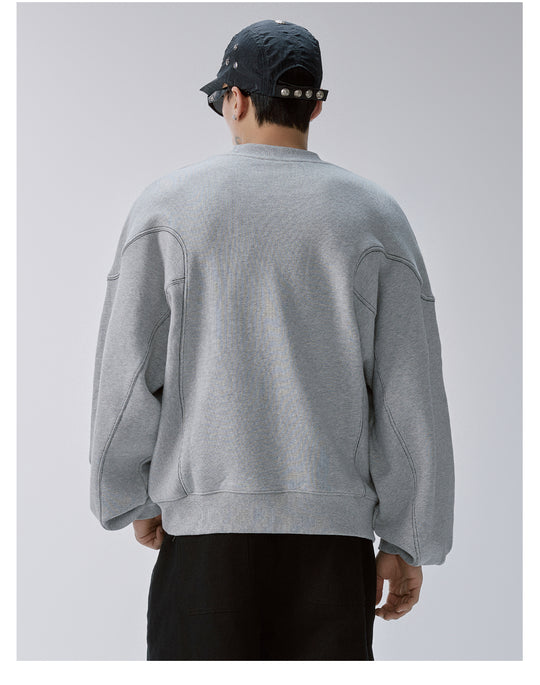 F2CE Pleated Splicing Embroidered Logo Sweatshirt | Face 3 Face