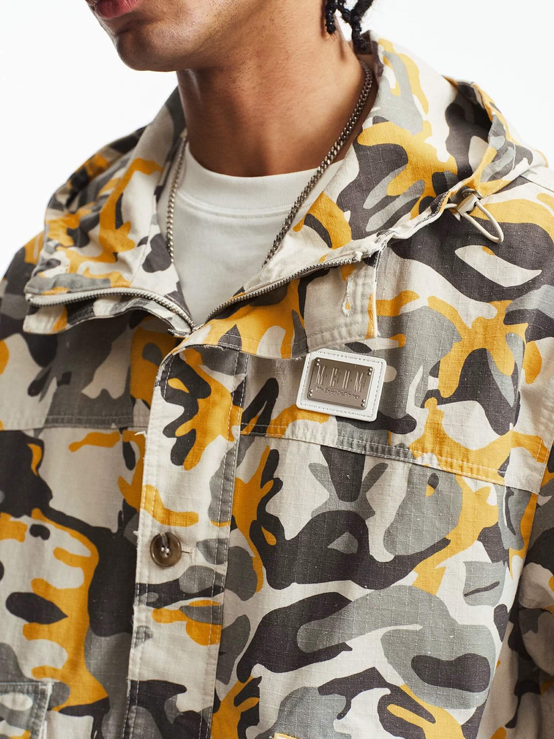MEDM Custom Color Blocked Camo Hooded Jacket | Face 3 Face