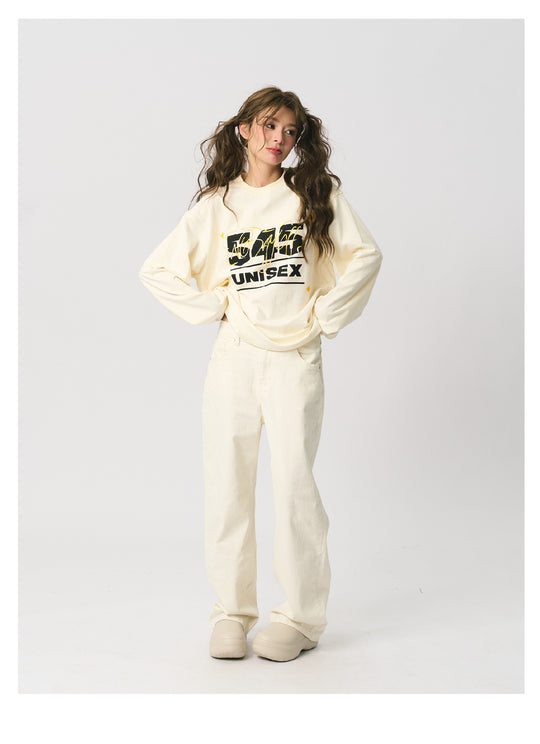 S45 Basic Letter Logo Printed Long-Sleeve Tee | Face 3 Face