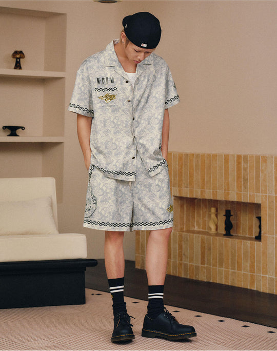 MEDM All Over Pattern Print Basketball Shorts | Face 3 Face