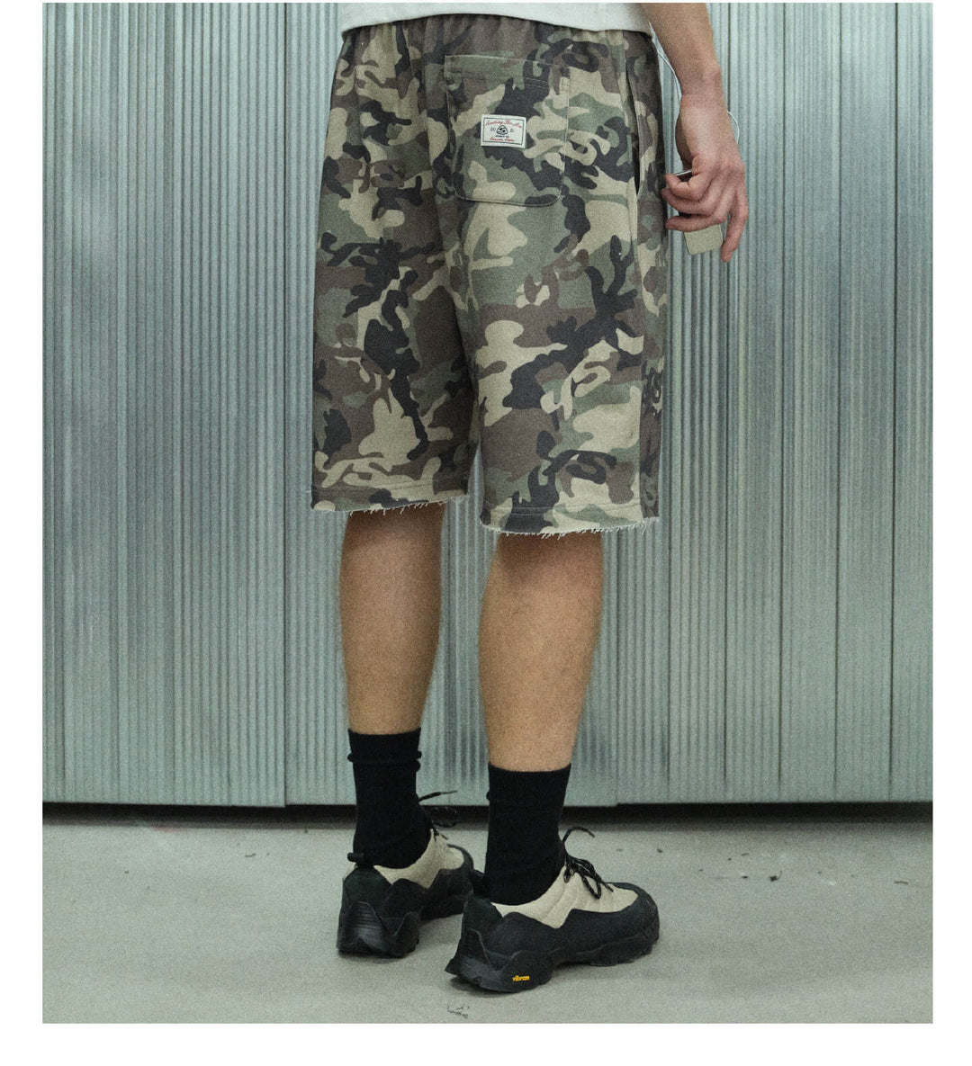 S45 Camouflage Cutoff Sweat Shorts | Face 3 Face