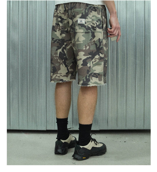 S45 Camouflage Cutoff Sweat Shorts | Face 3 Face