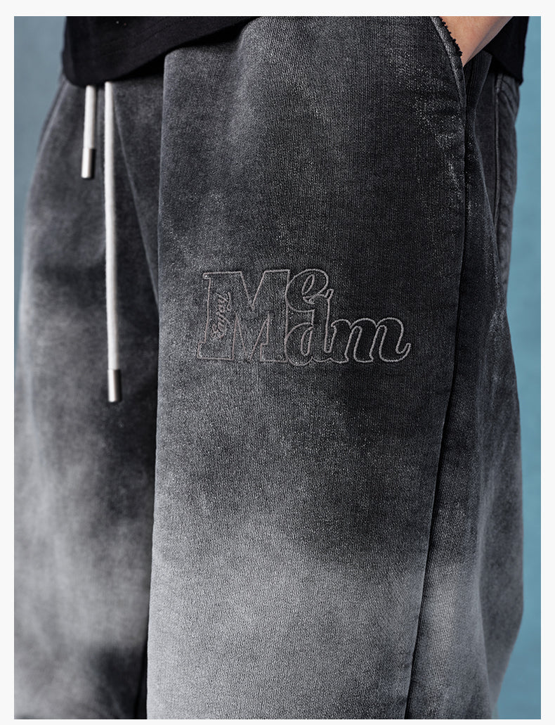 MEDM Washed and Dyed Embroidered Sweatpants | Face 3 Face