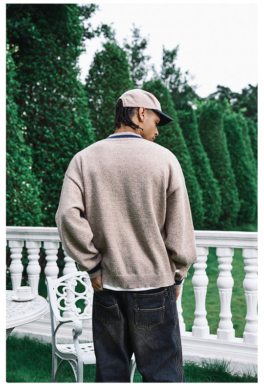 Remedy Embroidered V Neck Knit Sweater | Face 3 Face