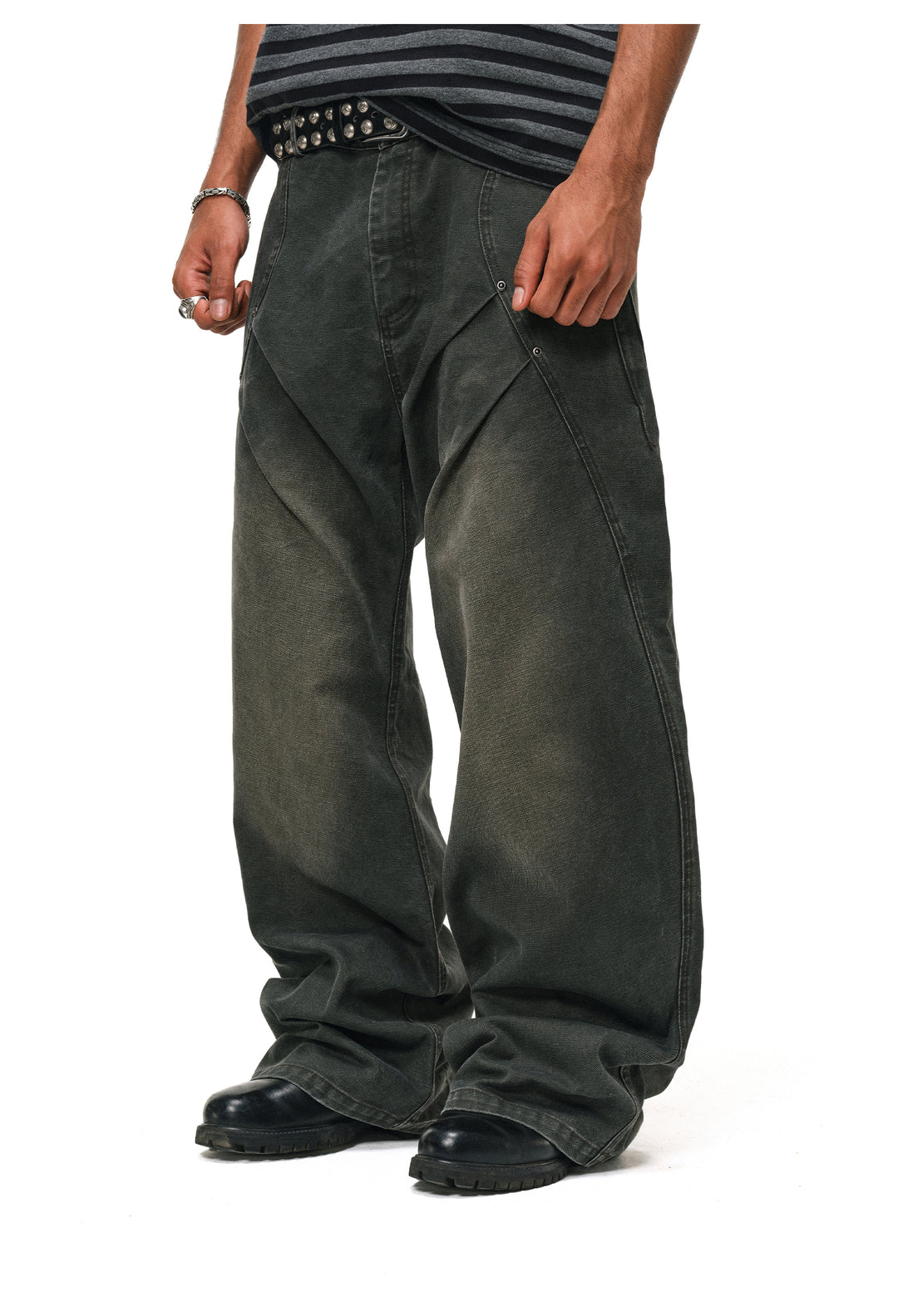 ANTIDOTE 3D Pleated Washed Work Pants | Face 3 Face