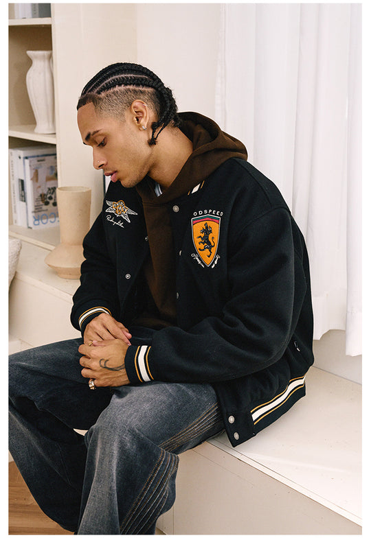 Remedy RMDC MADE Embroidered Varsity Jacket | Face 3 Face