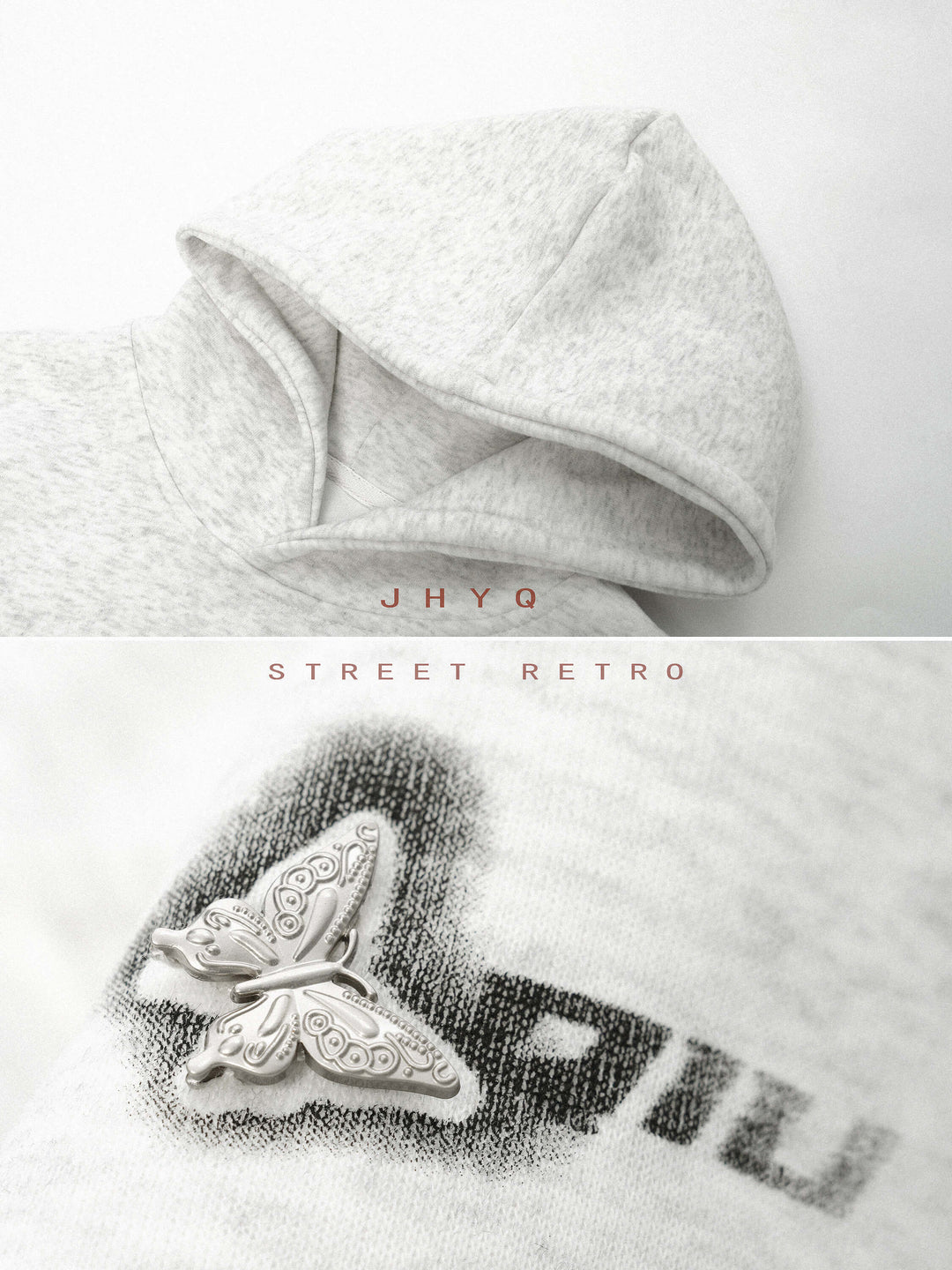 JHYQ Metal Butterfly Detail Hoodie | Face 3 Face
