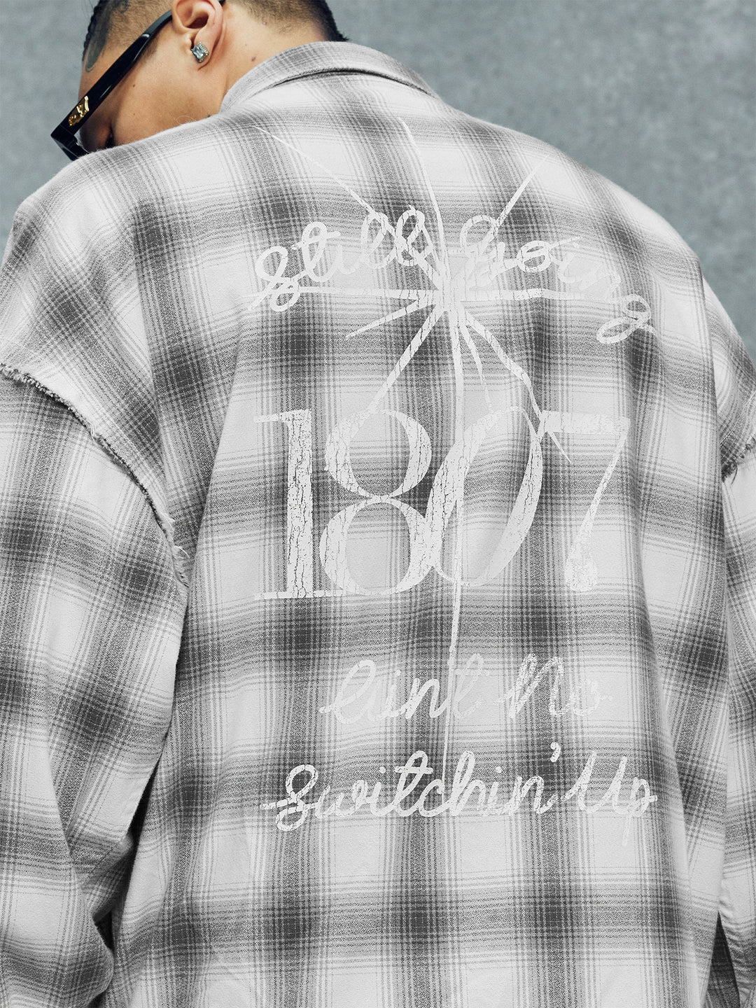 1807 Plaid Distressed Long Sleeve Shirt | Face 3 Face