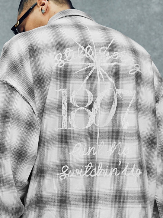 1807 Plaid Distressed Long Sleeve Shirt | Face 3 Face