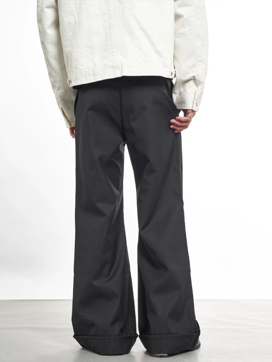 F3F Select Folded Leg Pleated Flared Suit Pants | Face 3 Face