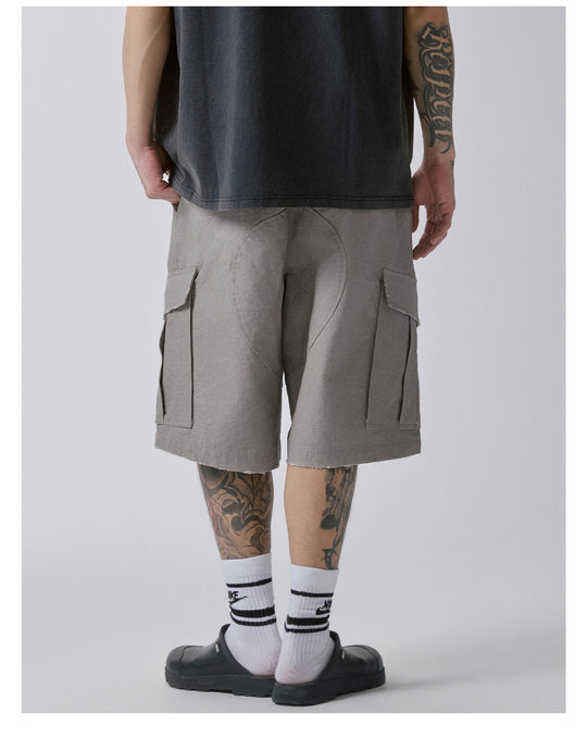 F2CE Cargo Pocket Distressed Baggy Shorts | Face 3 Face