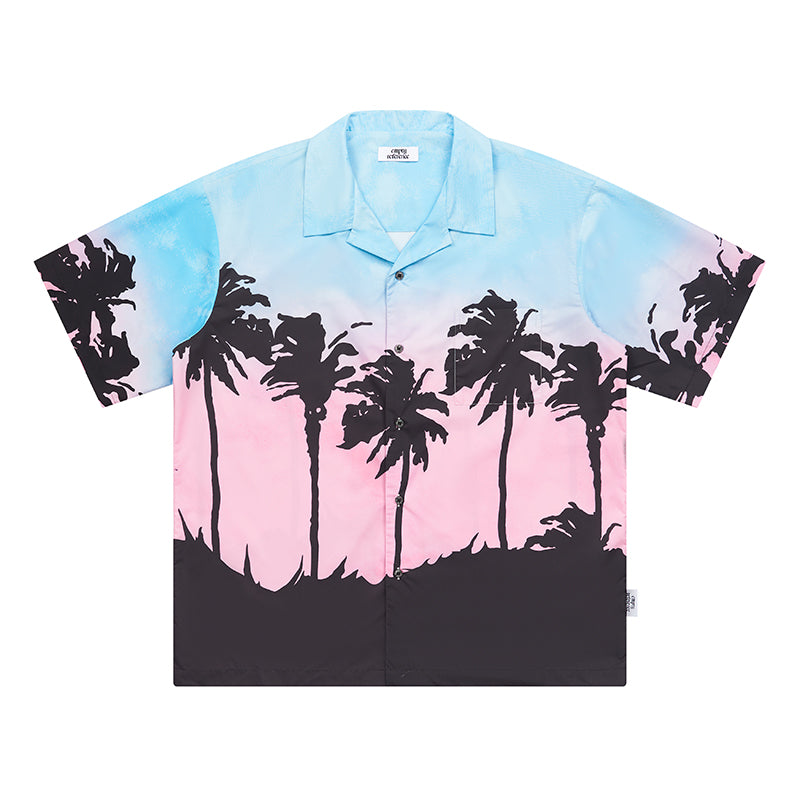 EMPTY REFERENCE Evening Coconut Silhouette Short Sleeve Shirt